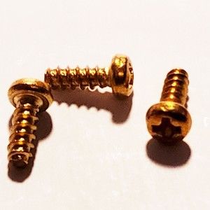.092" x .25" (1/4") Phillips Button Head Custom Brass Thread Rolling Screw 100pc